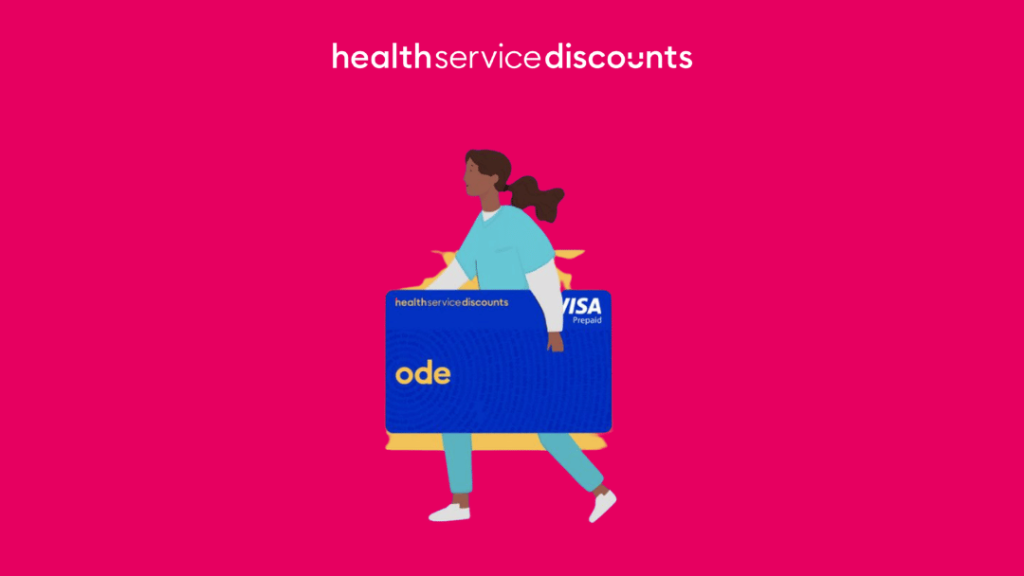 Illustration of woman running with ode card