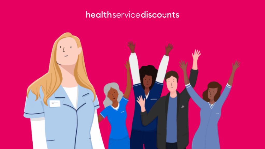 Illustrations of health workers cheering